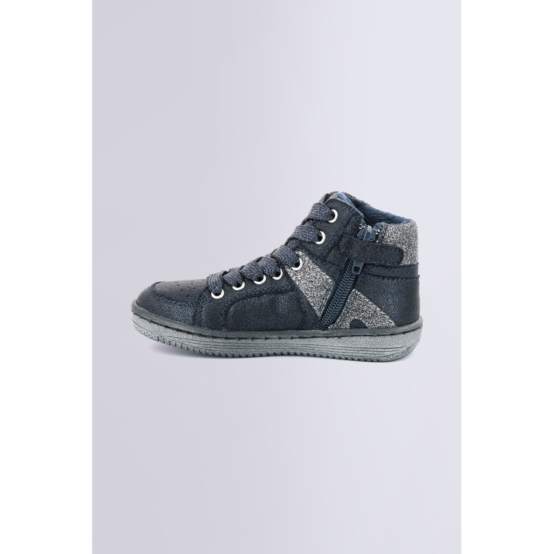 Achat chaussures Kickers Enfant Botte et Bottillon, vente Kickers LOWELL  Champagne - 739355 - Basket montante fille