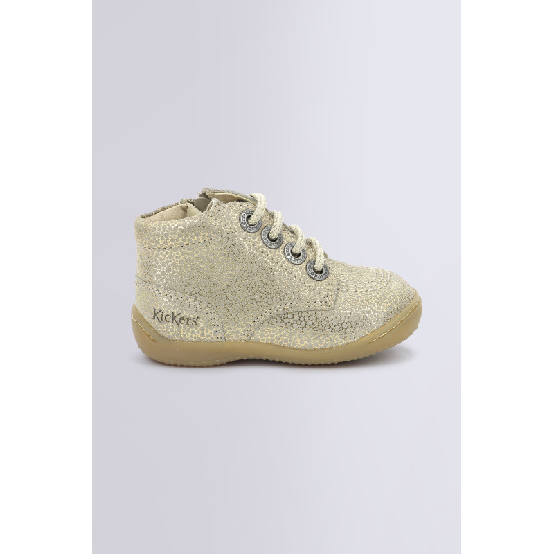 Gulyflow - Bottillons beige métallisé pour fille - Kickers © Site Officiel