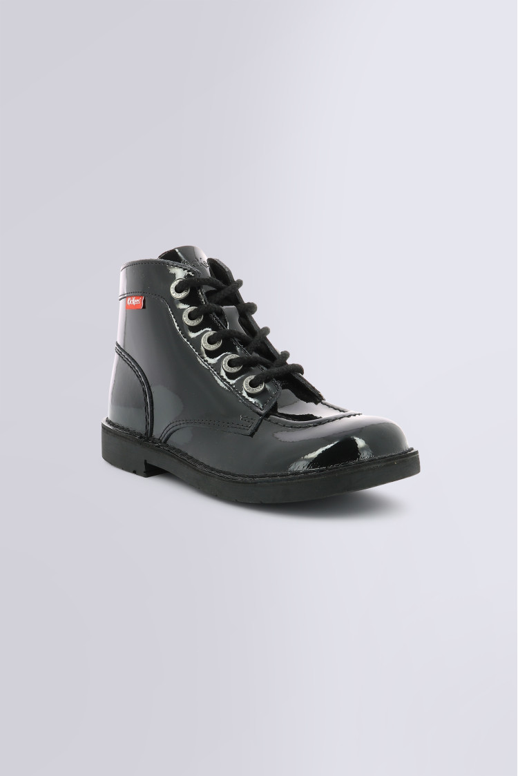 Kick Col black patent - girls and boys boots - Kickers ©