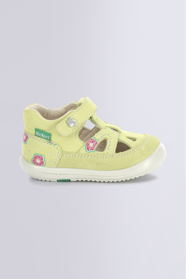 Kiki flower yellow T strap shoes for girl Kickers Official website