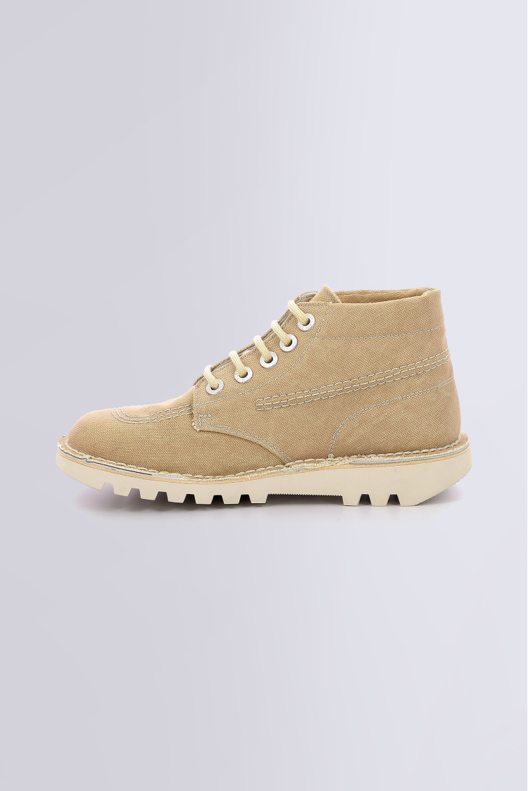 Kickers Kizzie leather lace up high ankle boots in light tan