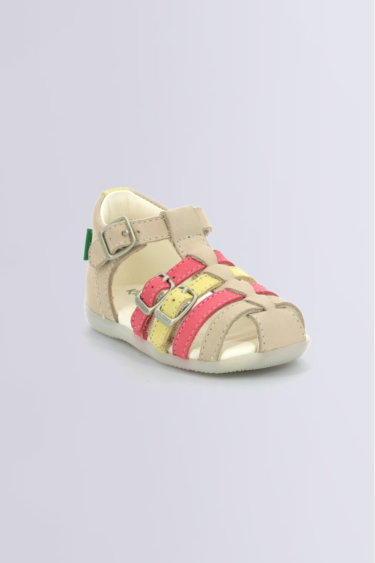 Bigfor beige pink and yellow sandals for girl Kickers