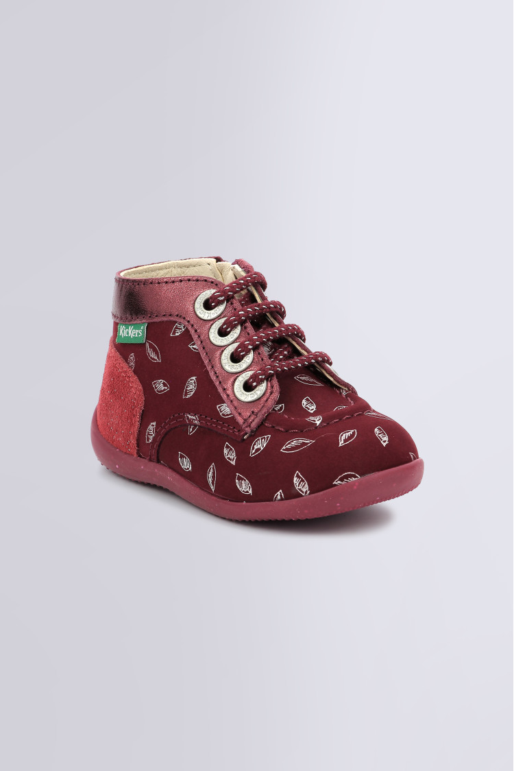 Kickers BONZIP - Chaussures premiers pas - bordeaux/rose/violet
