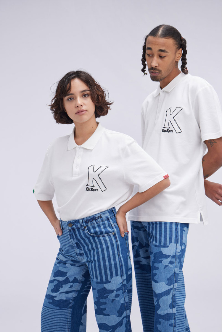 Organic Big K polo - ecru polo unisex - Kickers © Official website