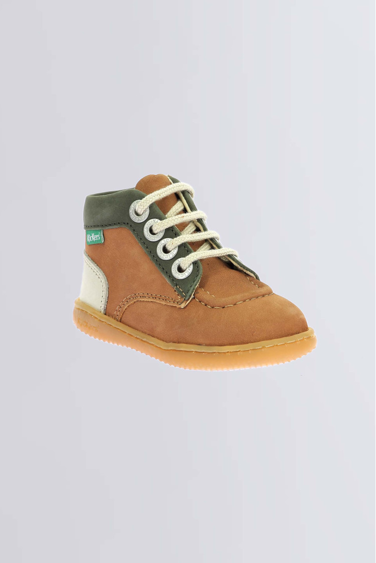 Kickiconic camel and beige ankle boots for girl and boy Kickers Official website